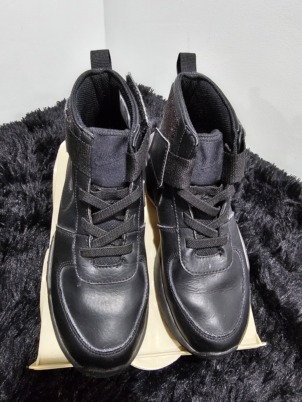 Nike Black High-Top Lace & Strap Sneakers